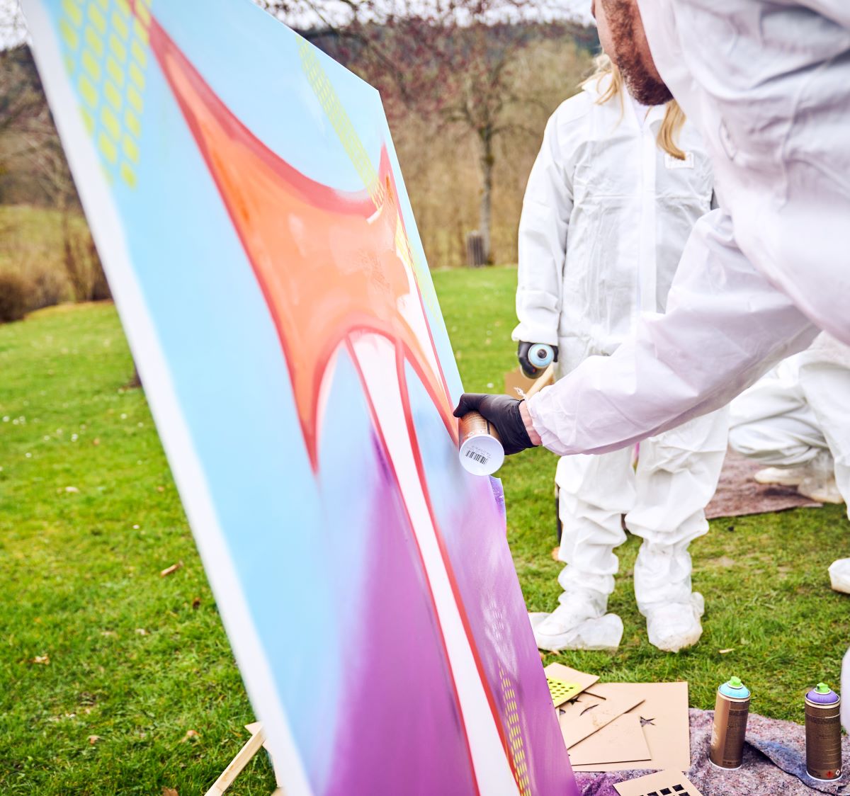 sprühen bei Graffiti Workshop 