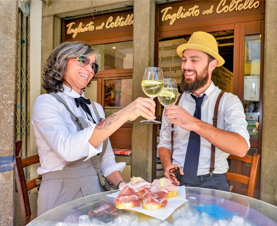 Verkostung Wein und Prosciutto 