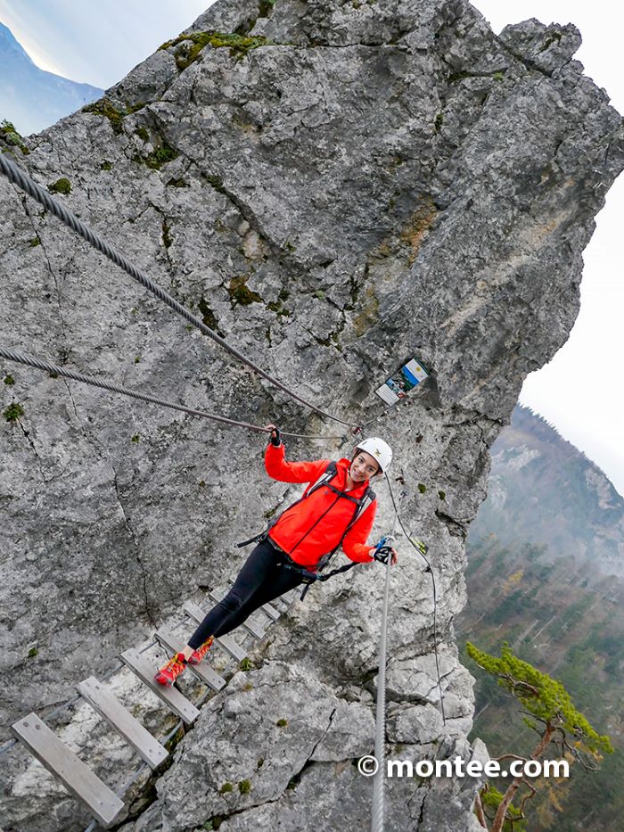  4 - 1 Klettersteig Tour Drachenwand Mondsee Montee