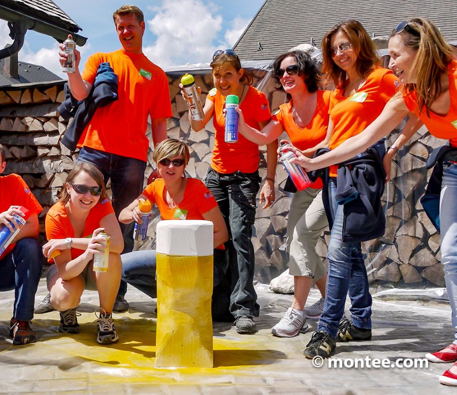Kreative Teamevent Ideen Ytong Schaumbeton schnitzen Linz Sommerfest