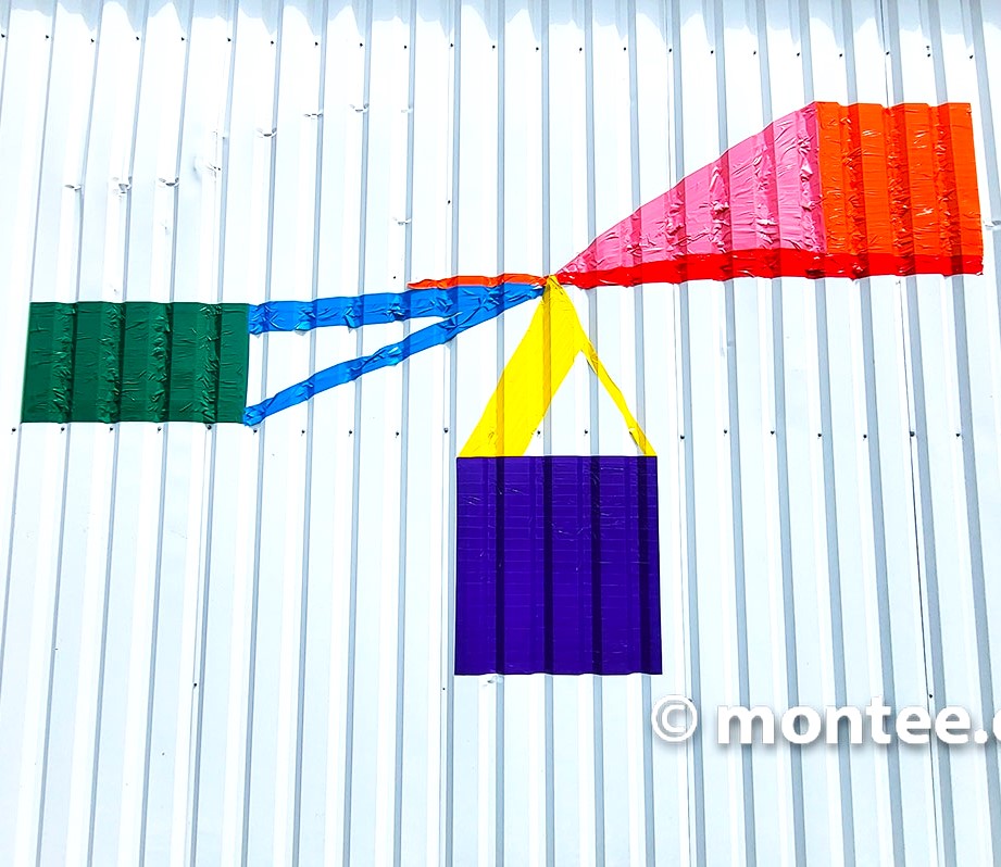 Tape Art Kunstwerke aus Klebeband outdoor Firmenfeier