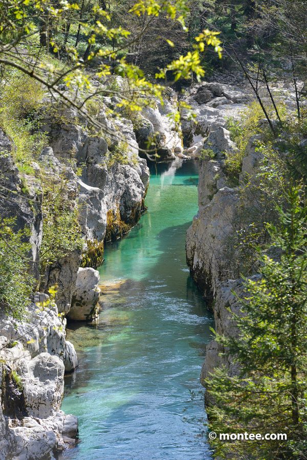 bläulicher Fluss Soca Tal 