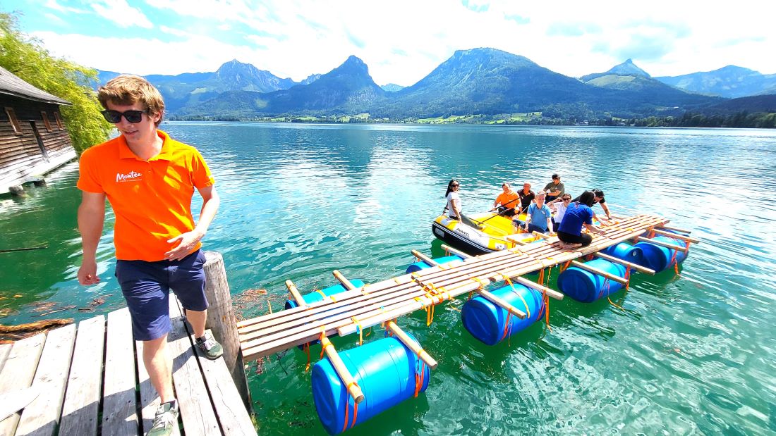 Teambuilding Brückenbau am See