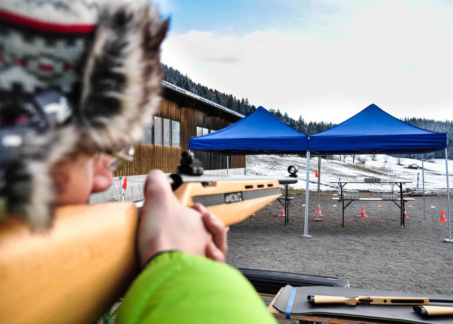 Laser biathlon - like real biathletes