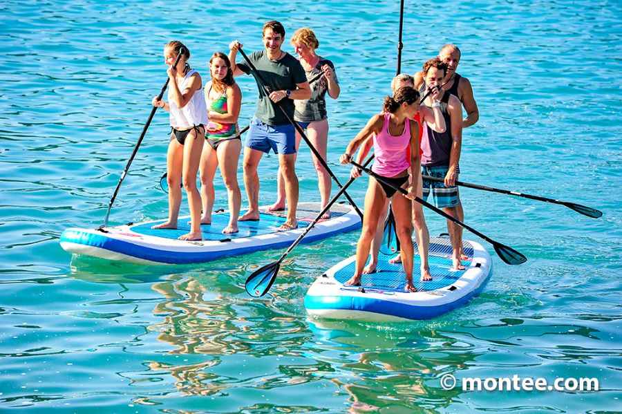 Lustige Teamevent Ideen Sommer See Bayern Chiemsee Stand up paddle 