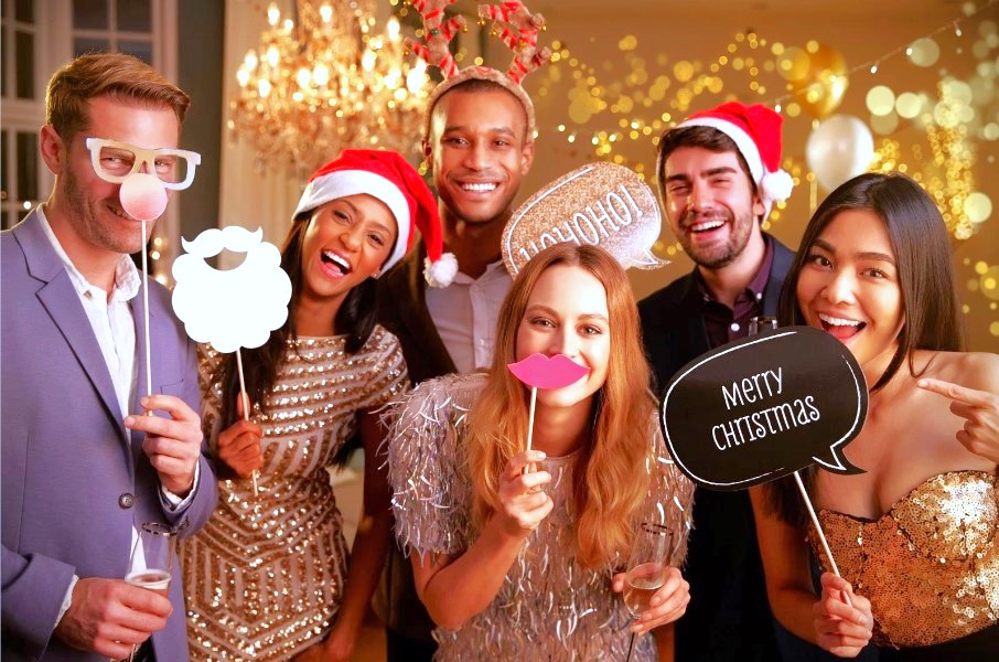 Weihnachtsfeier mit lustiger Fotobox