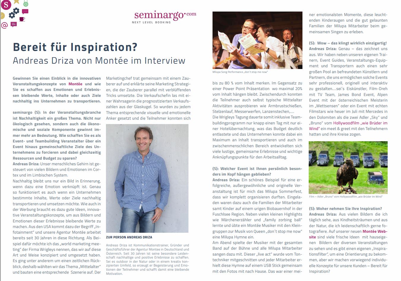 Interview mit Andreas Driza GF von Eventagentur Montee