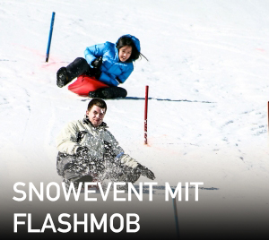 Snowevent mit Flashmob auf einer Skipiste