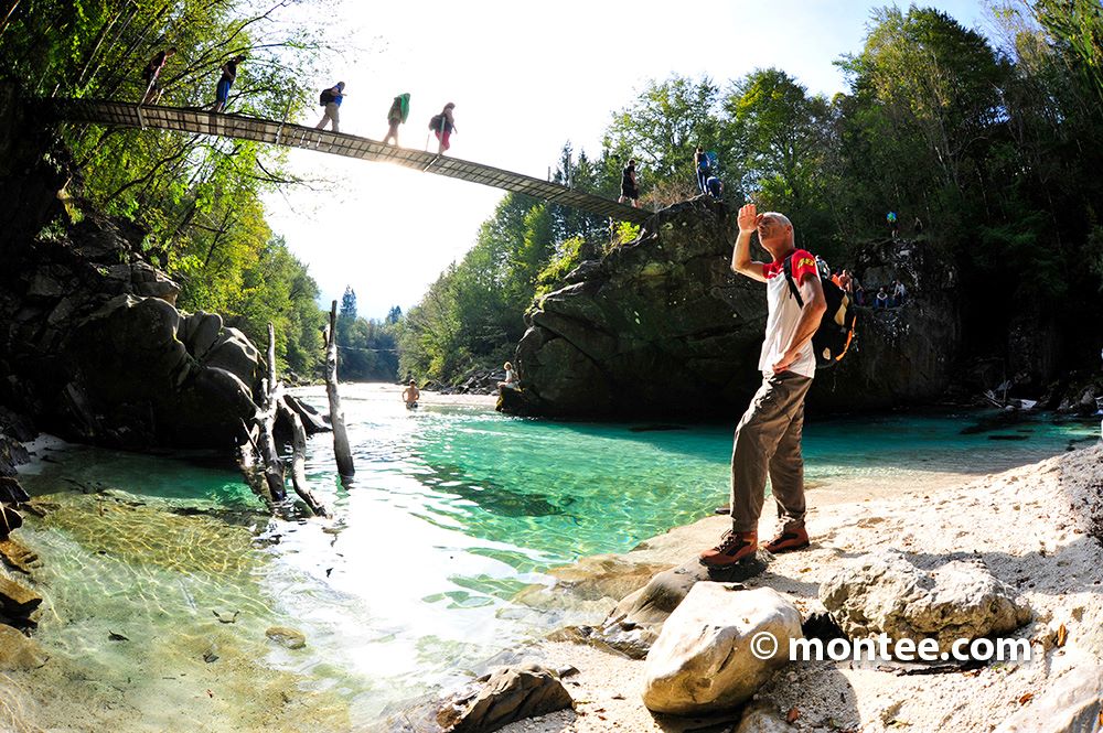 Brücke über Fluss Soca Tal 