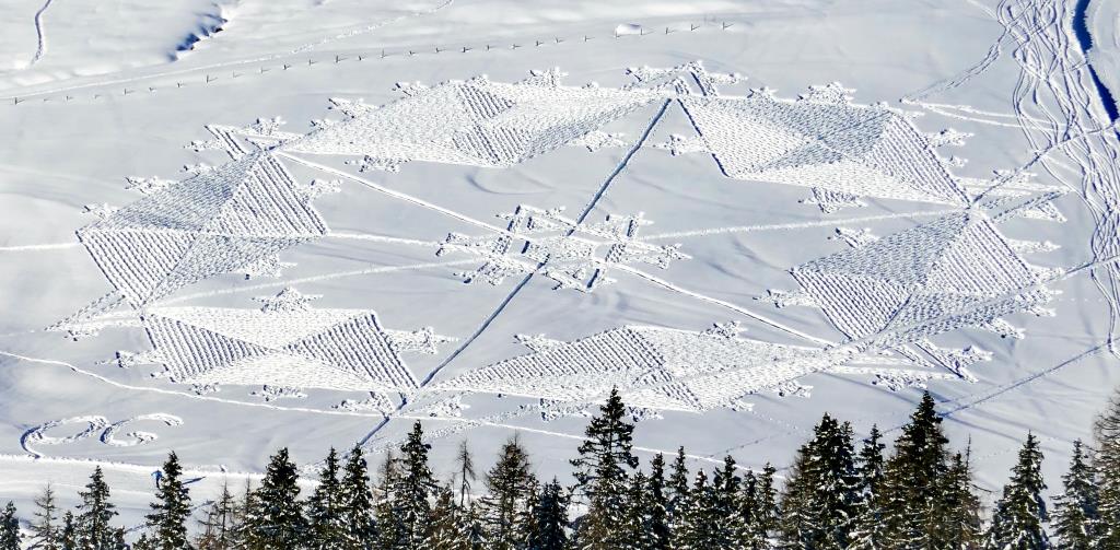 Schneestern gestalten in Winterlandschaft